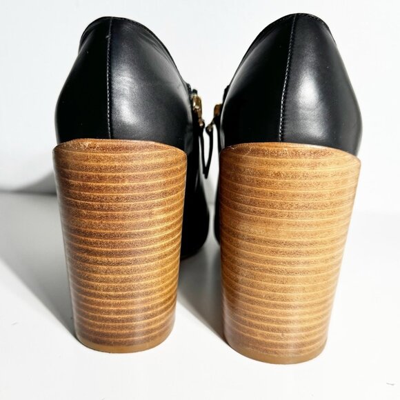 Chloe Black Ankle Boots with Brown Heel - Picture 4 of 8